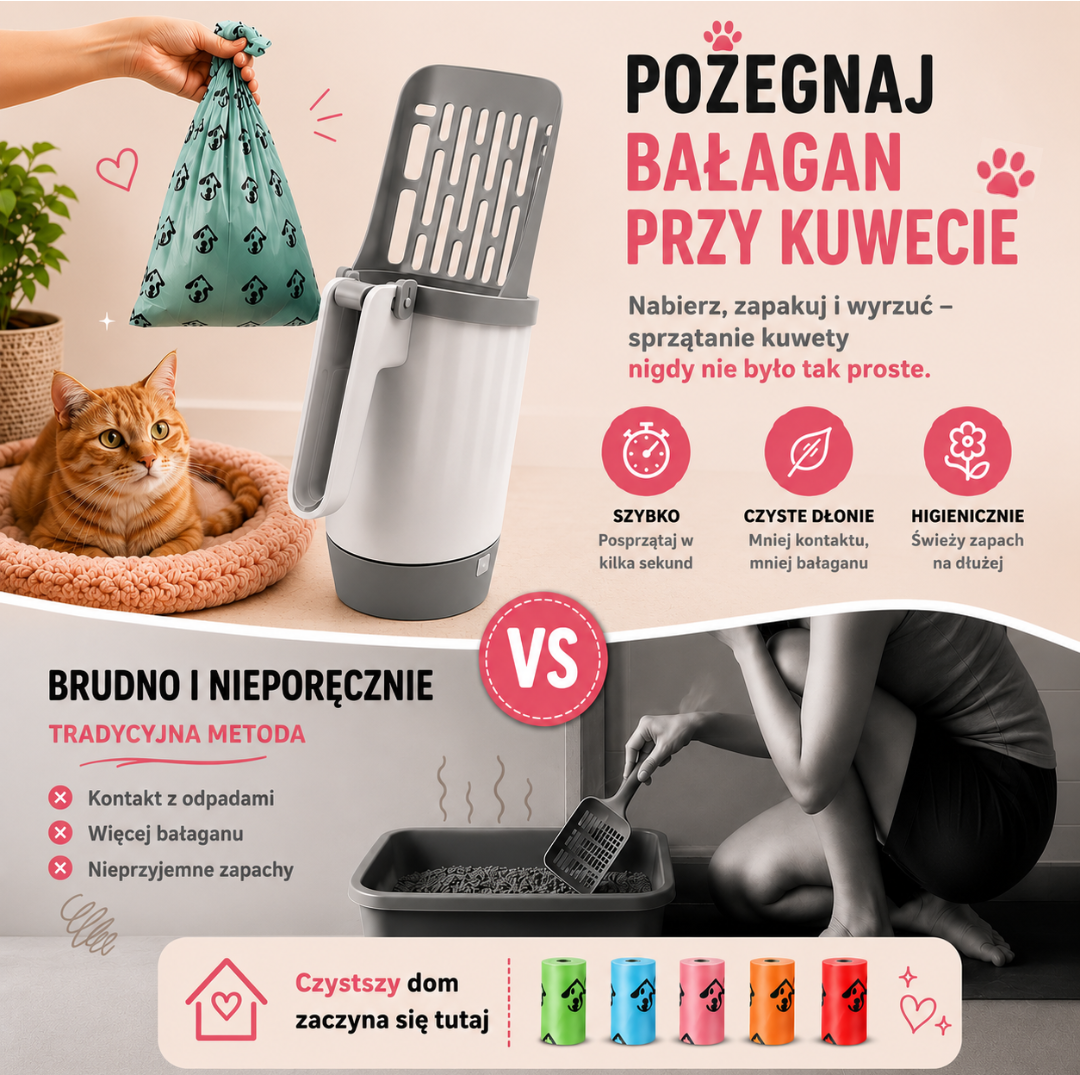 Łopatka do Kuwety z Pojemnikiem